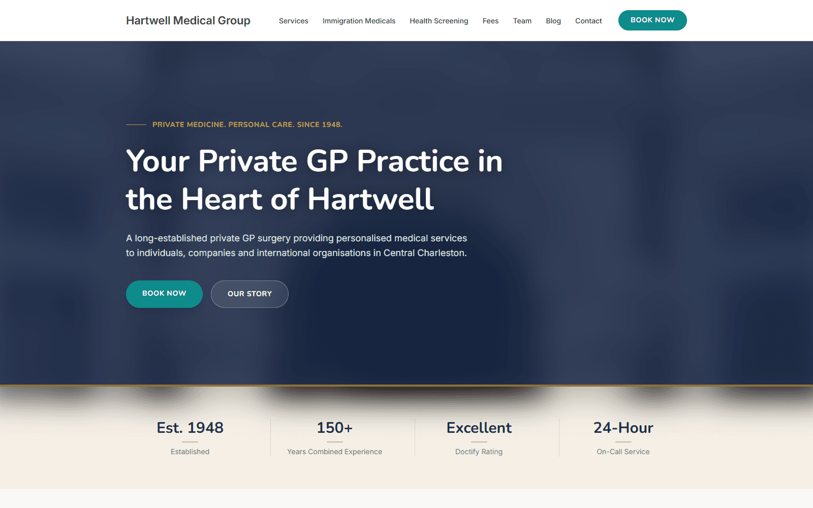 Hartwell Medical Group homepage hero
